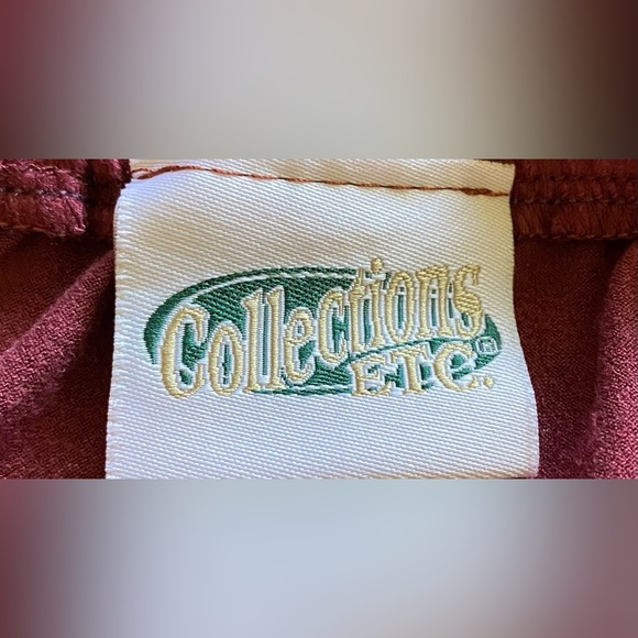 COLLECTIONS ETC. maxi skirt faux suede godet fluted style burgundy NEW size XXLG - Picture 2 of 11